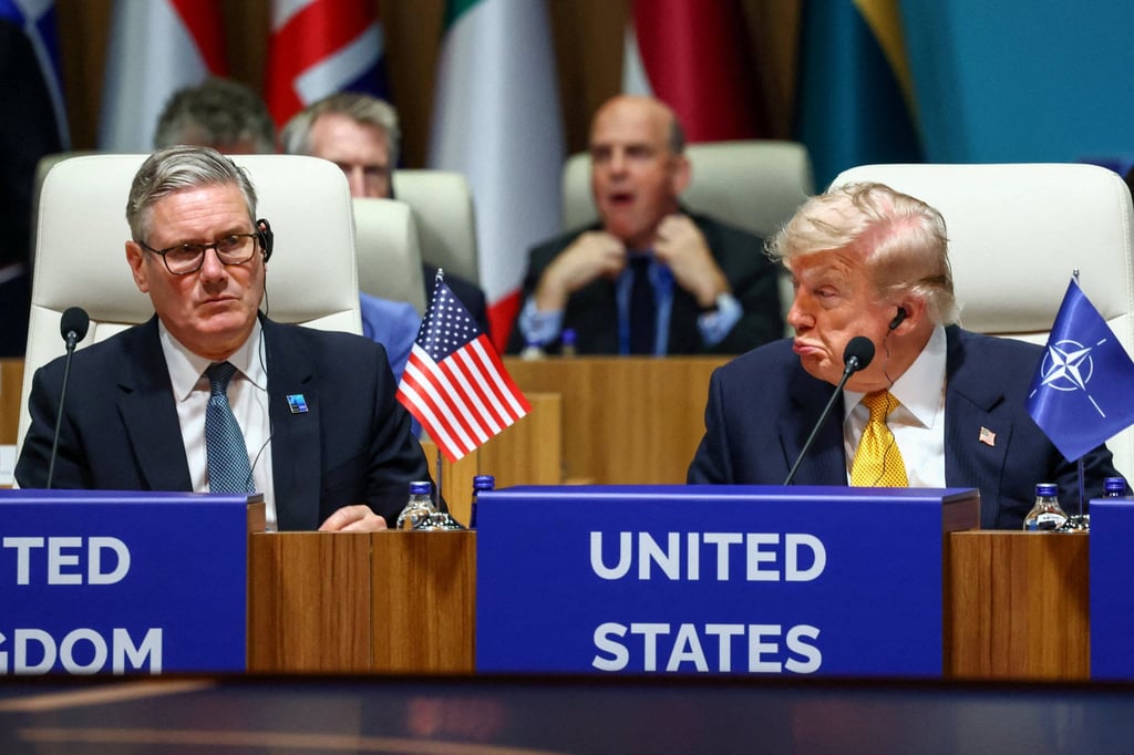 Britain’s Prime Minister Keir Starmer and US President Donald Trump attend a meeting of the North Atlantic Council (NAC) during the Nato leaders’ summit in Ankara, Turkey, on July 8. Photo: Reuters