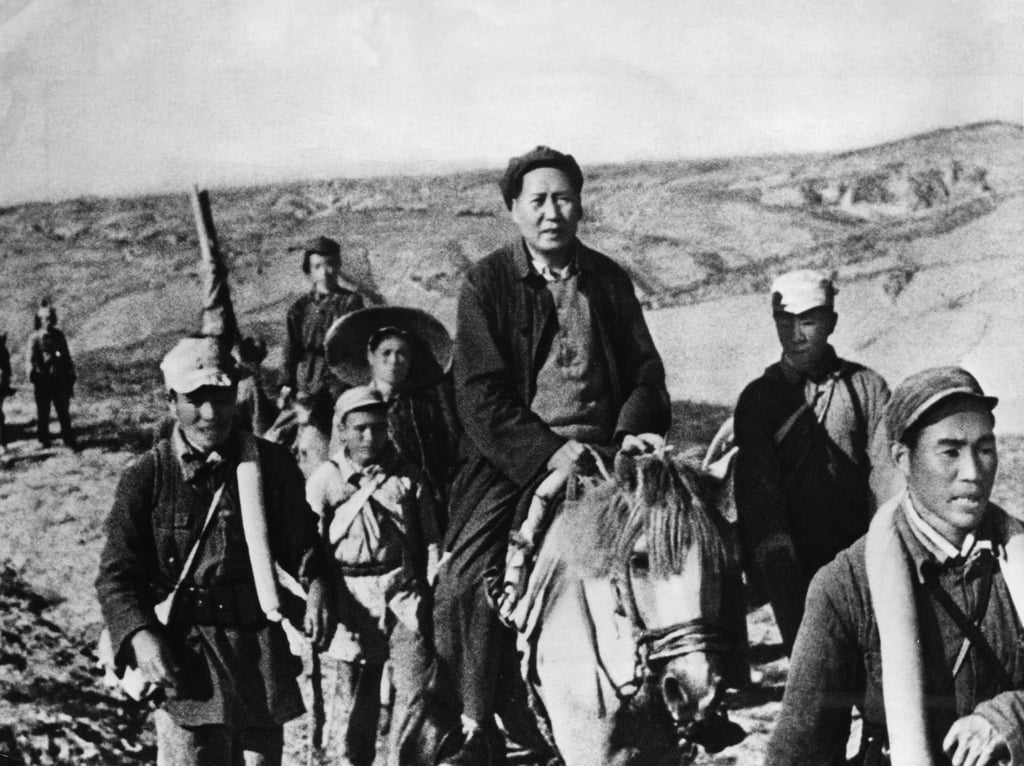 Mao Zedong on horseback in Shaanxi province during the Chinese Civil War in 1947. Photo: Sovfoto/Universal Images Group via Getty Images