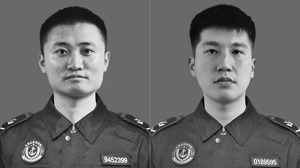 Yi Xinyu (left) and Cheng Long (right) have been posthumously recognised by the People’s Armed Police. Photo: Handout