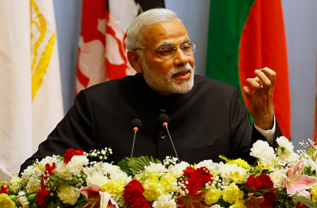 Indian Prime Minister Narendra Modi speaks during the 18th Saarc summit in Kathmandu, Nepal, on November 26, 2014. Photo: AP