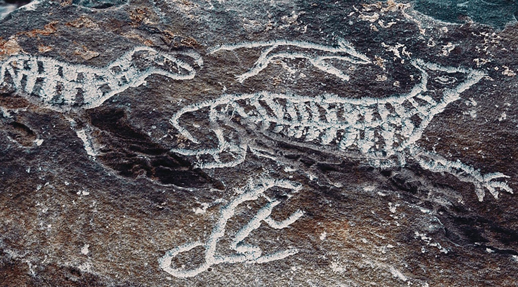 In Inner Mongolia and Ningxia, most rock art is found in the form of petroglyphs — intricate carvings etched into stone — though rare examples of painted works using lime and white pigments have also been documented. Photo: Bradshaw Foundation