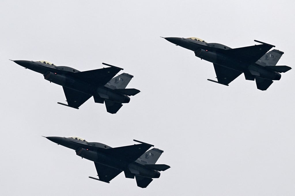 Pakistan Air Force JF-17 fighter jets perform at a rehearsal in Islamabad in March 2024. Bangladesh has been in talks to buy these jets as part of its military modernisation plans. Photo: AFP