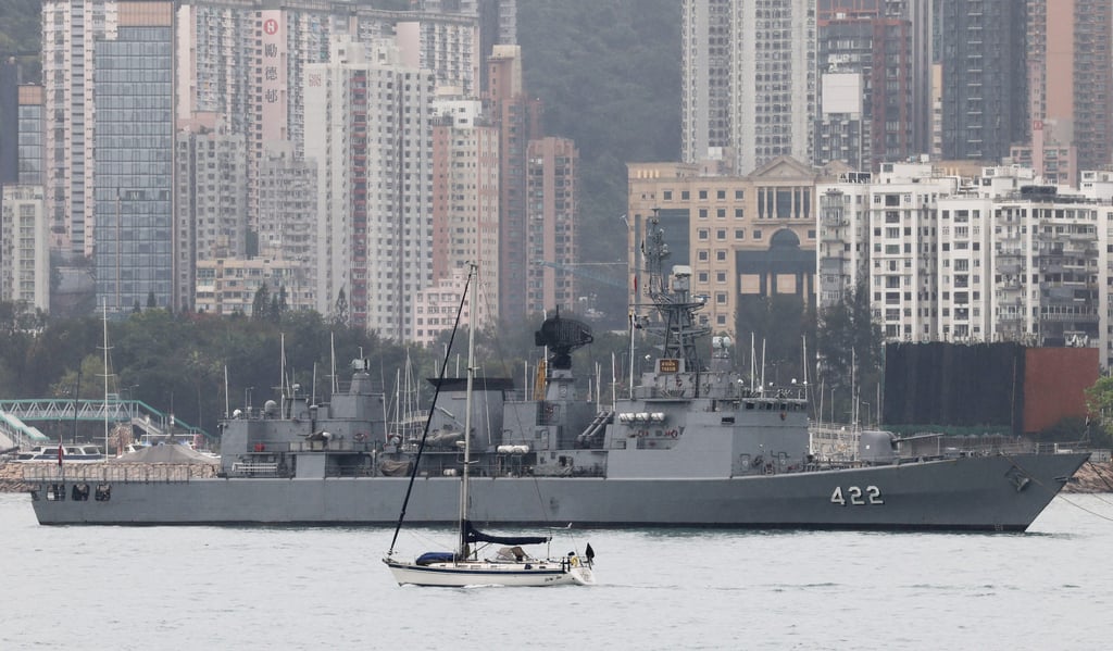 A Royal Thai Navy warship is berthed at Victoria Harbour in Hong Kong in 2024. Photo: Jelly Tse