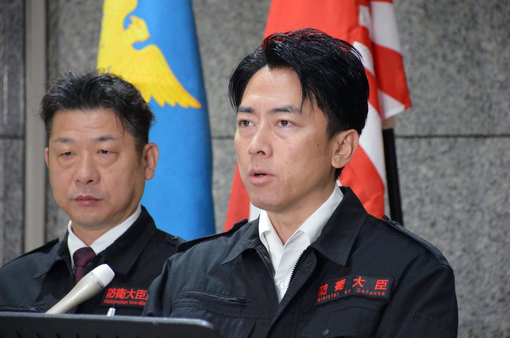 Japan’s Defence Minister Shinjiro Koizumi (right) is expected to visit Australia and India this week to advance defence cooperation. Photo: EPA / Jiji Press