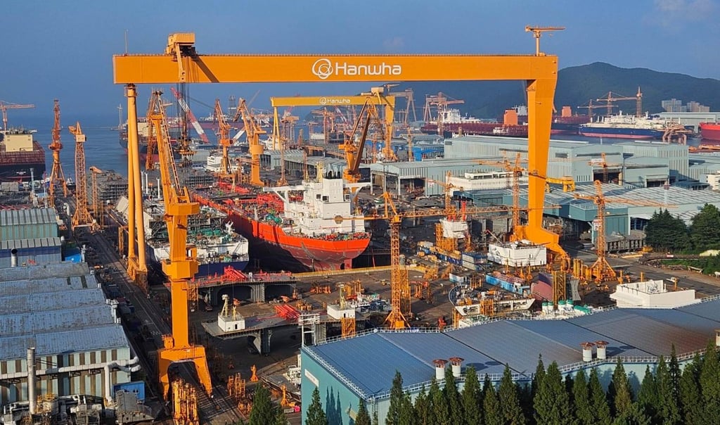 Hanwha Ocean’s shipyard in Geoje, South Gyeongsang Province. Photo: The Korea Times
