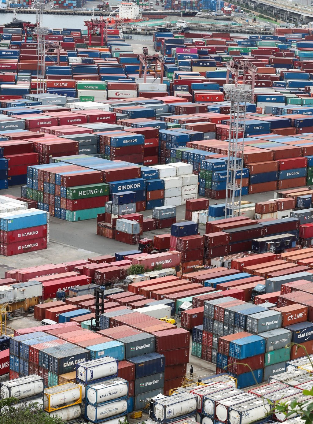 Containers stacked at a pier in South Korea’s port city of Busan in August 2022. Photo: EPA-EFE