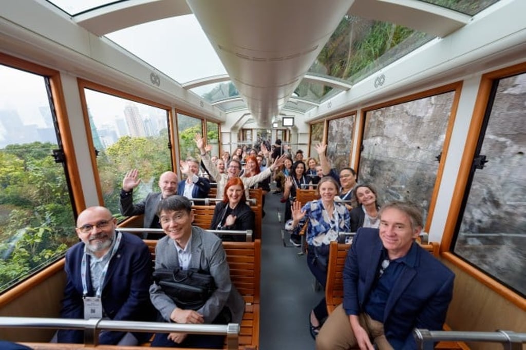 CUHK hosted a Peak Tram ride for its partners during APAIE 2026.