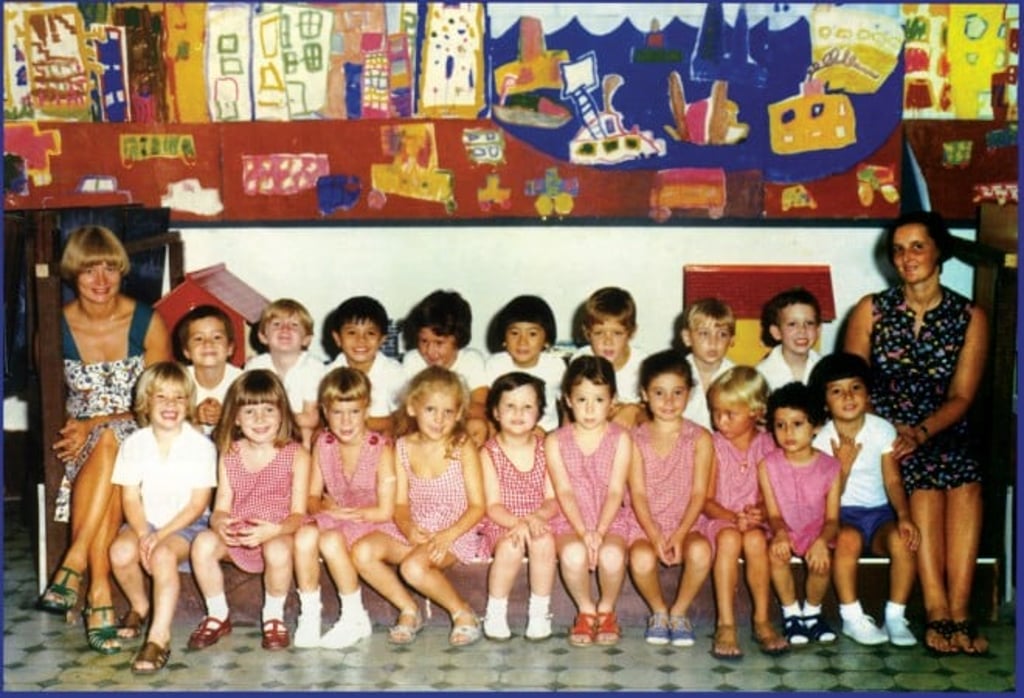 Original class with Founding Head Teacher Vivienne Sole (nee Steer)