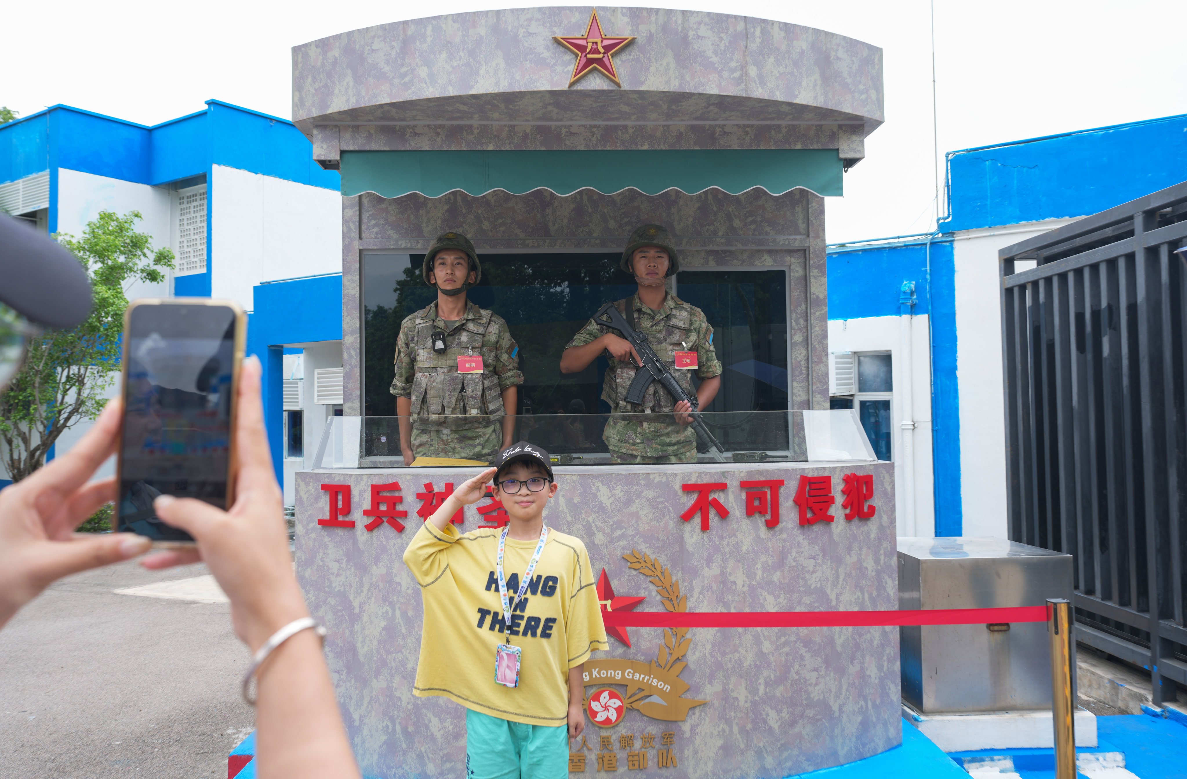 People visit PLA Shek Kong barracks as part of the handover celebrations. Photo: Dickson Lee