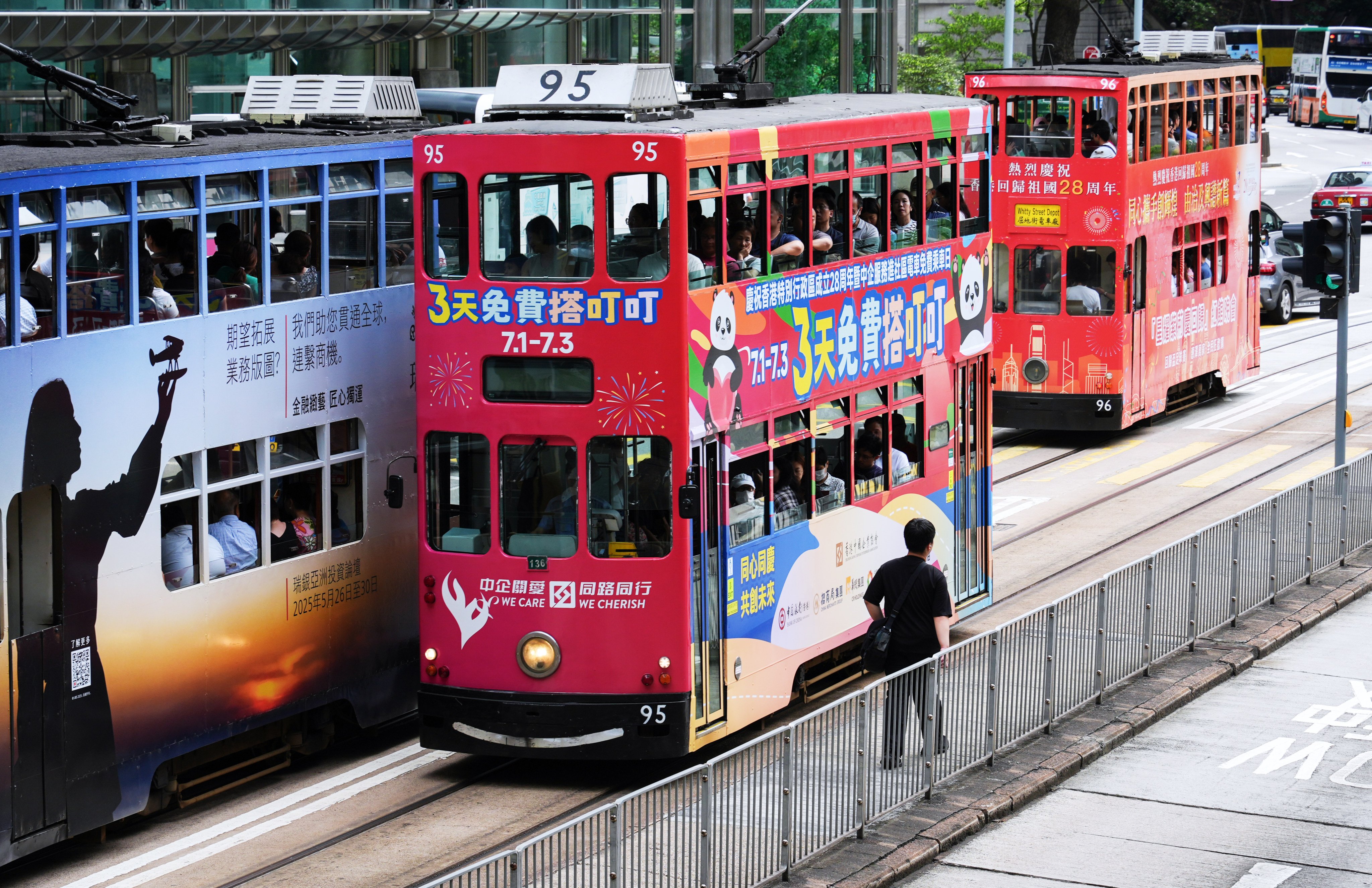 Commuters can enjoy free rides on all passenger tram routes from Wednesday to Friday. Photo: Eugene Lee