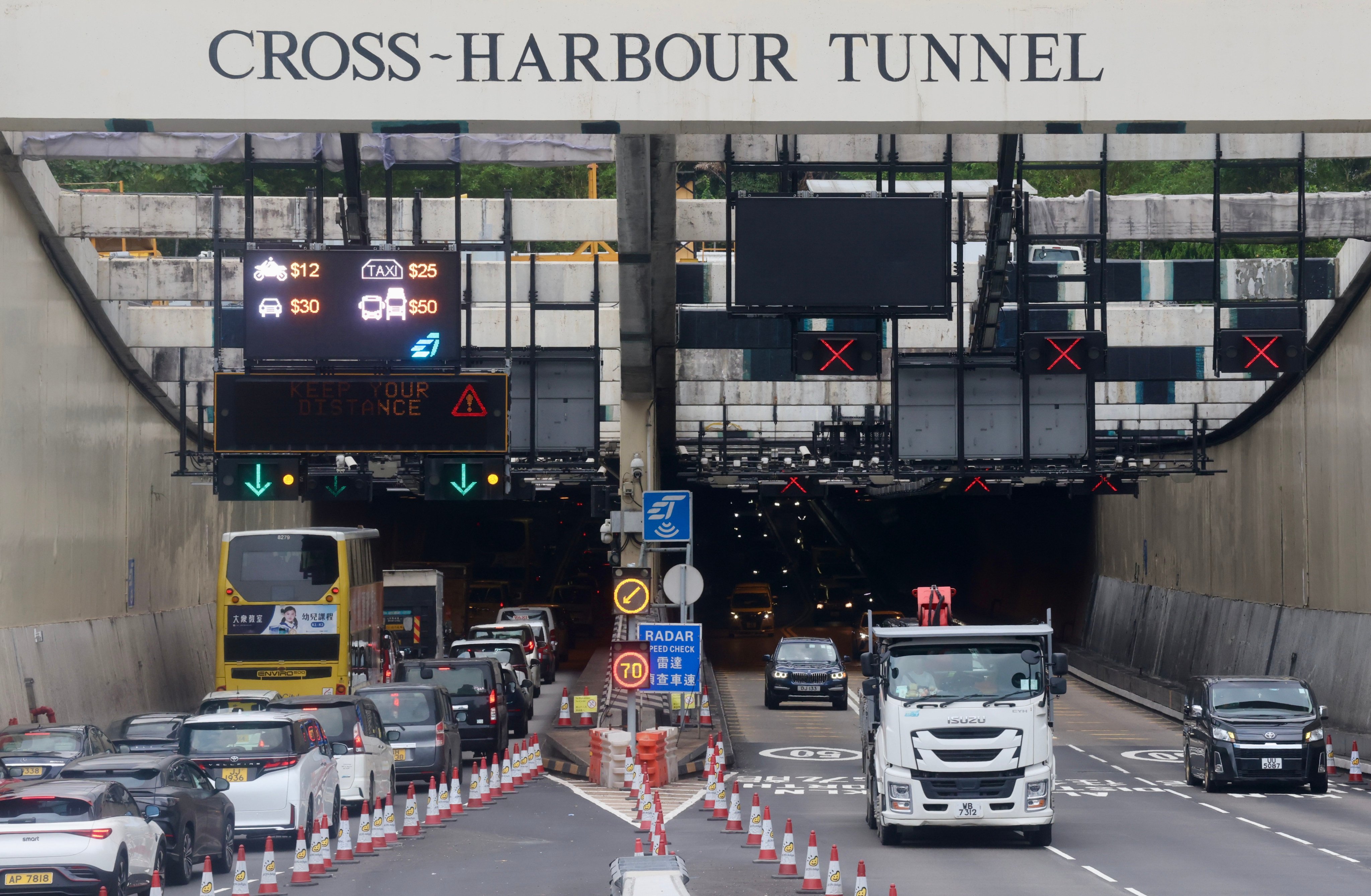 Traffic at the Cross-Harbour Tunnel fell by 9 per cent. Photo: Jonathan Wong