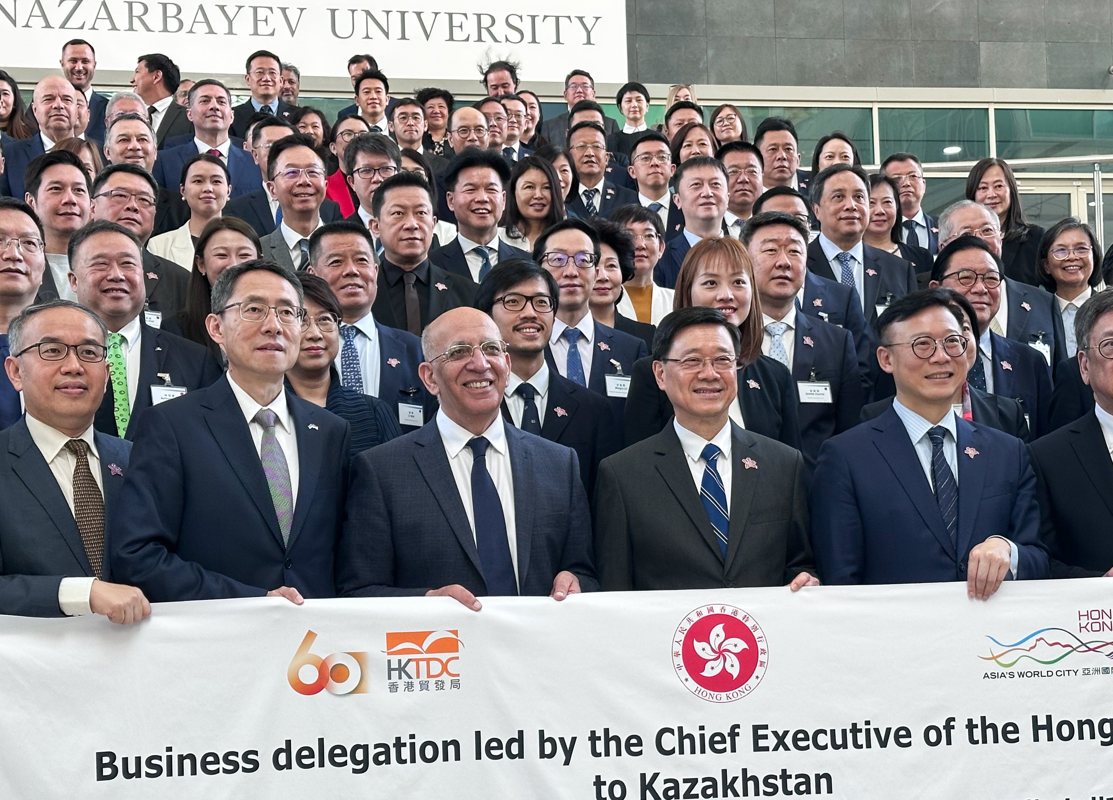 Last month's delegation to Kazakhstan and Uzbekistan included more than 40 local representatives from sectors ranging from logistics and innovation and technology to banking and aviation. Photo: Jeffie Lam