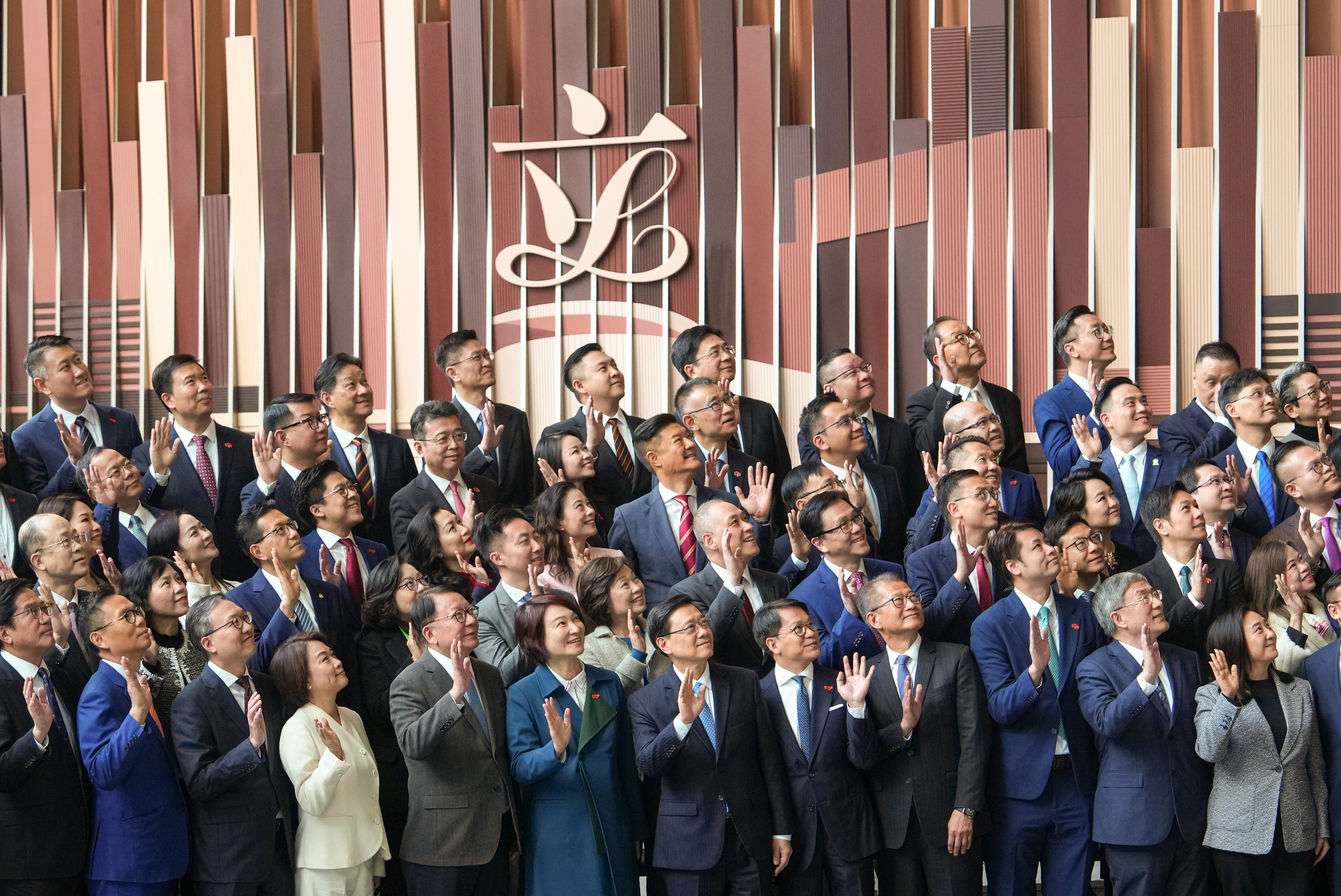 The Legislative Council with city leader John Lee (centre front) and other top officials at the oath-taking ceremony earlier this year. Photo: Sam Tsang