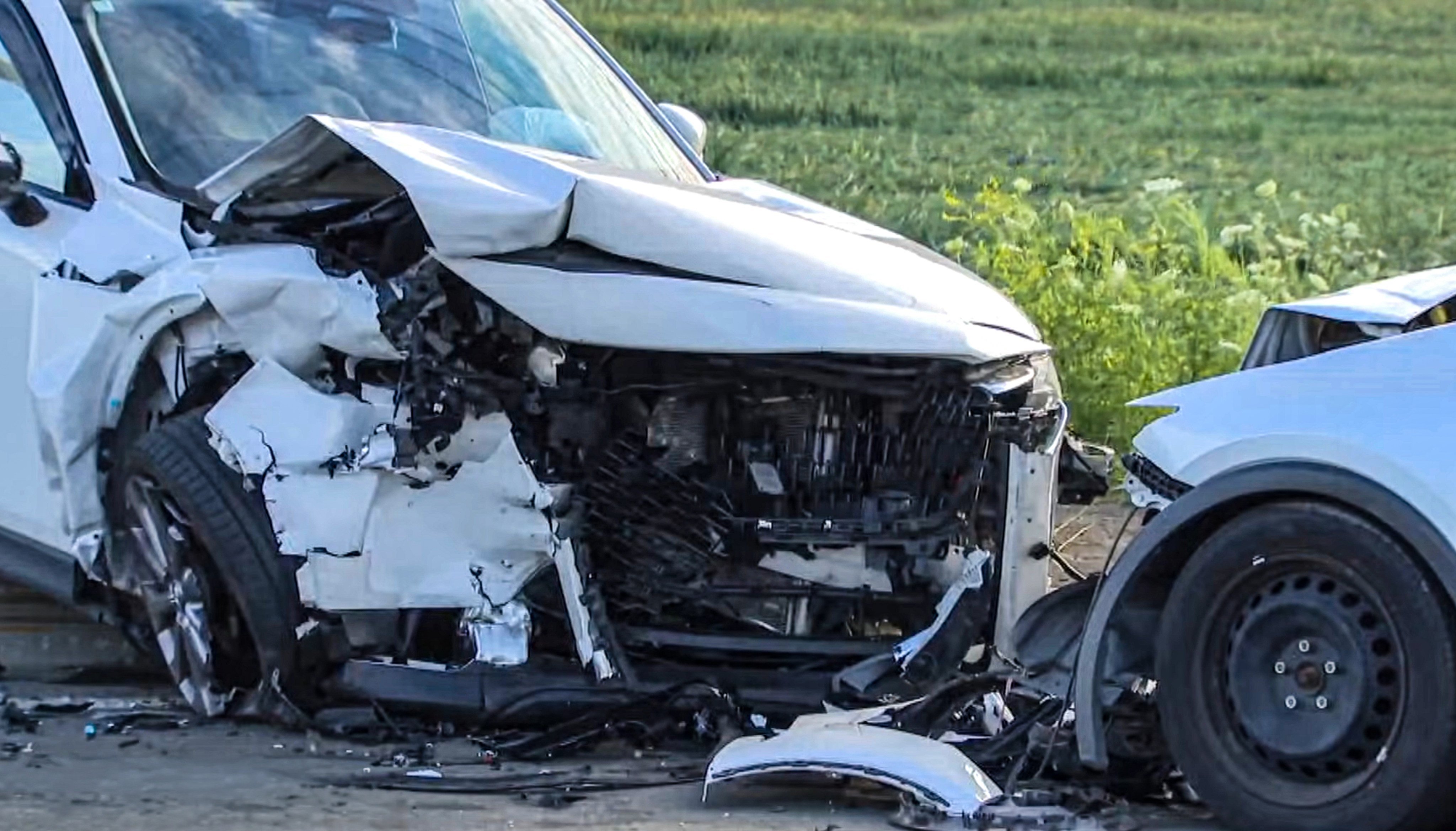 A screengrab of Japanese media footage showing the aftermath of the accident. Photo: HTB Hokkaido News