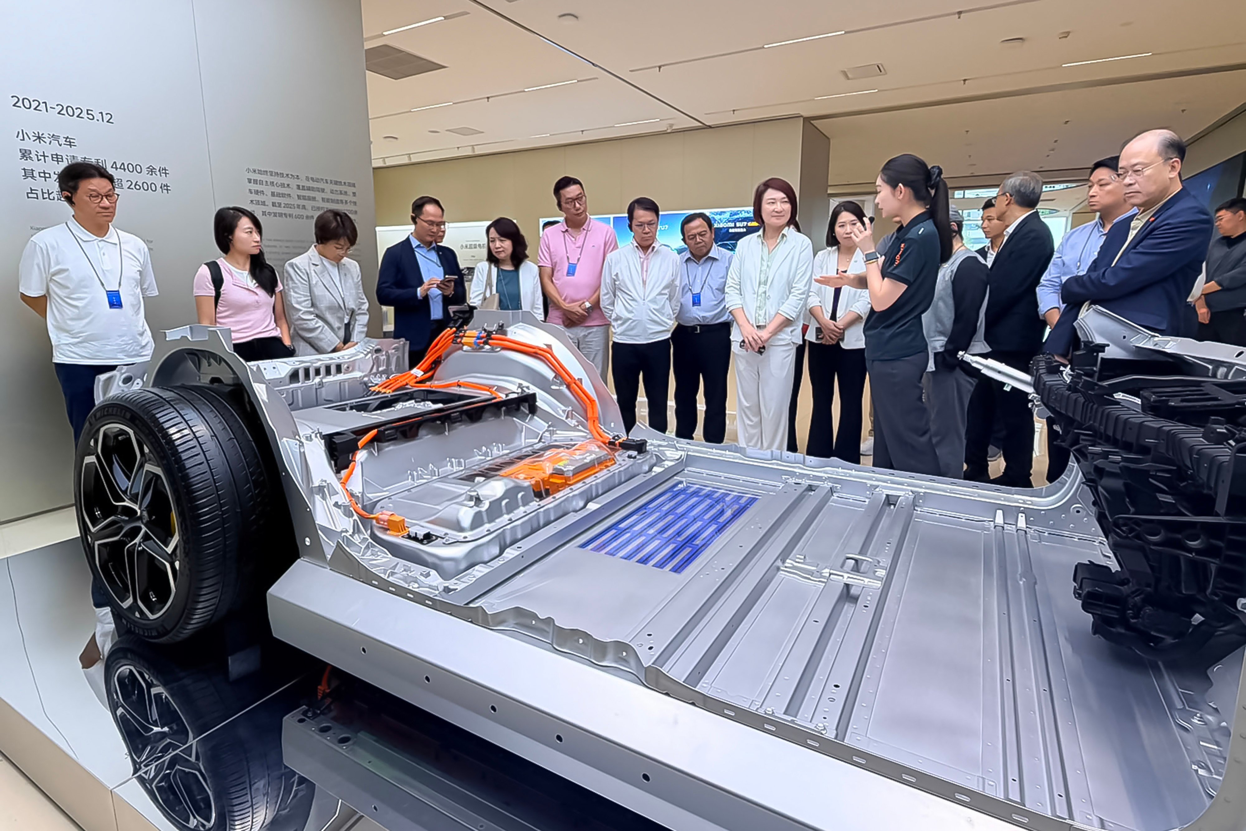 As part of their itinerary, lawmakers visit the Xiaomi Auto Super Factory. Photo: Handout