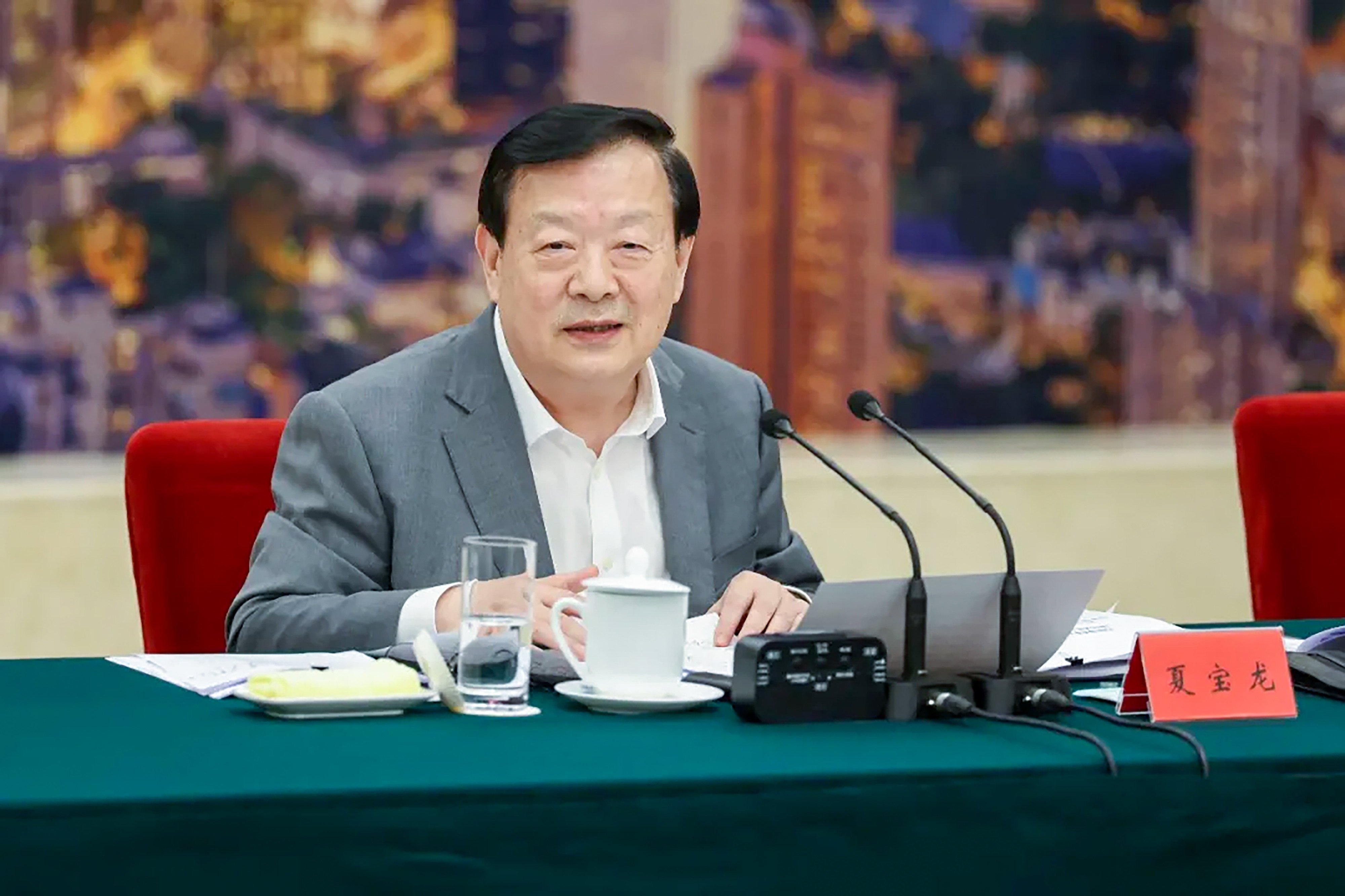 Xia Baolong encouraged lawmakers to “step up their learning, strengthen unity and keep fulfilling their duties with diligence”, a Legco statement said. Photo: Handout