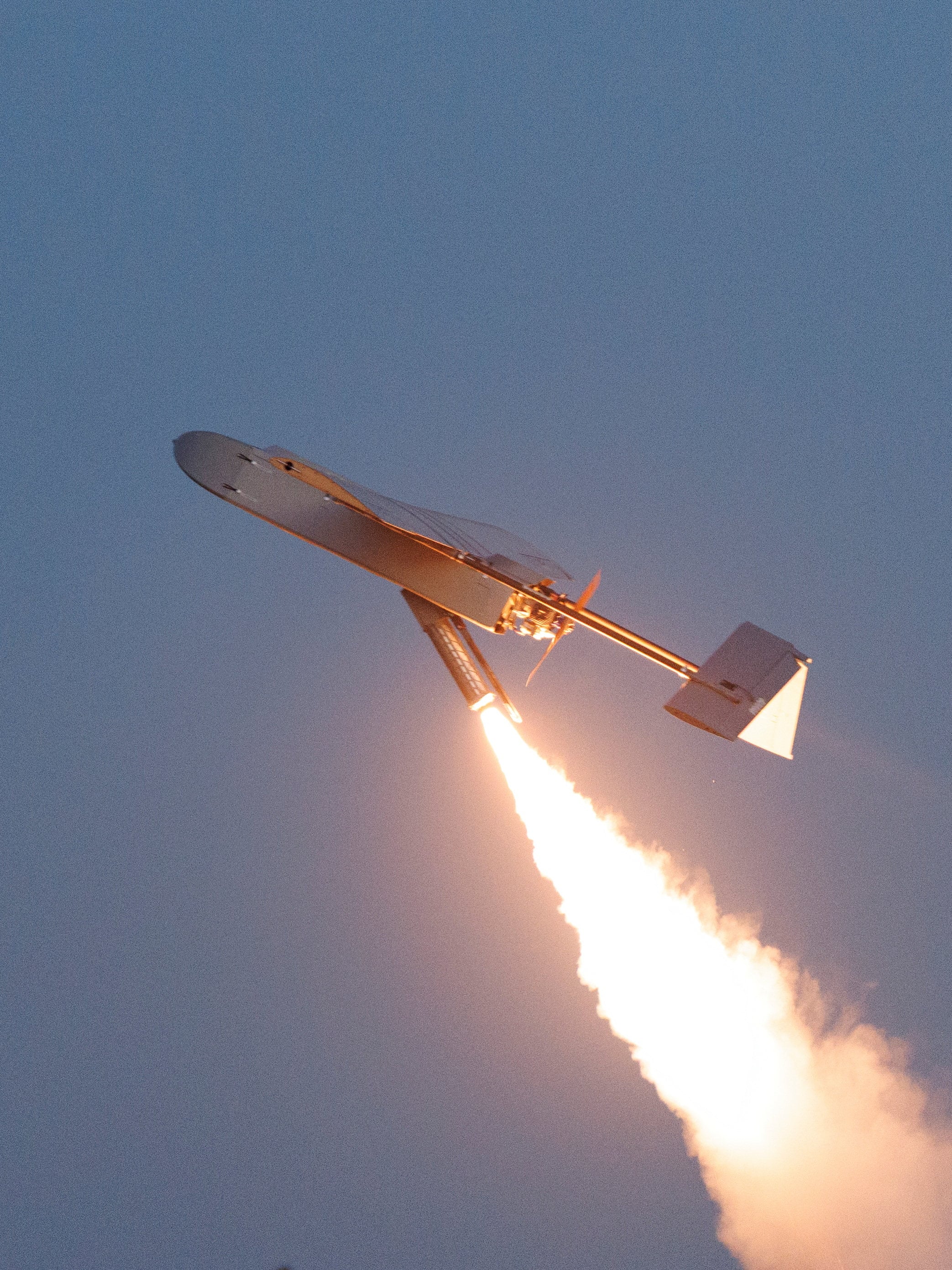 An FP-1 deep-strike drone launches for a combat mission in an undisclosed location in Ukraine in 2026. Photo: Reuters