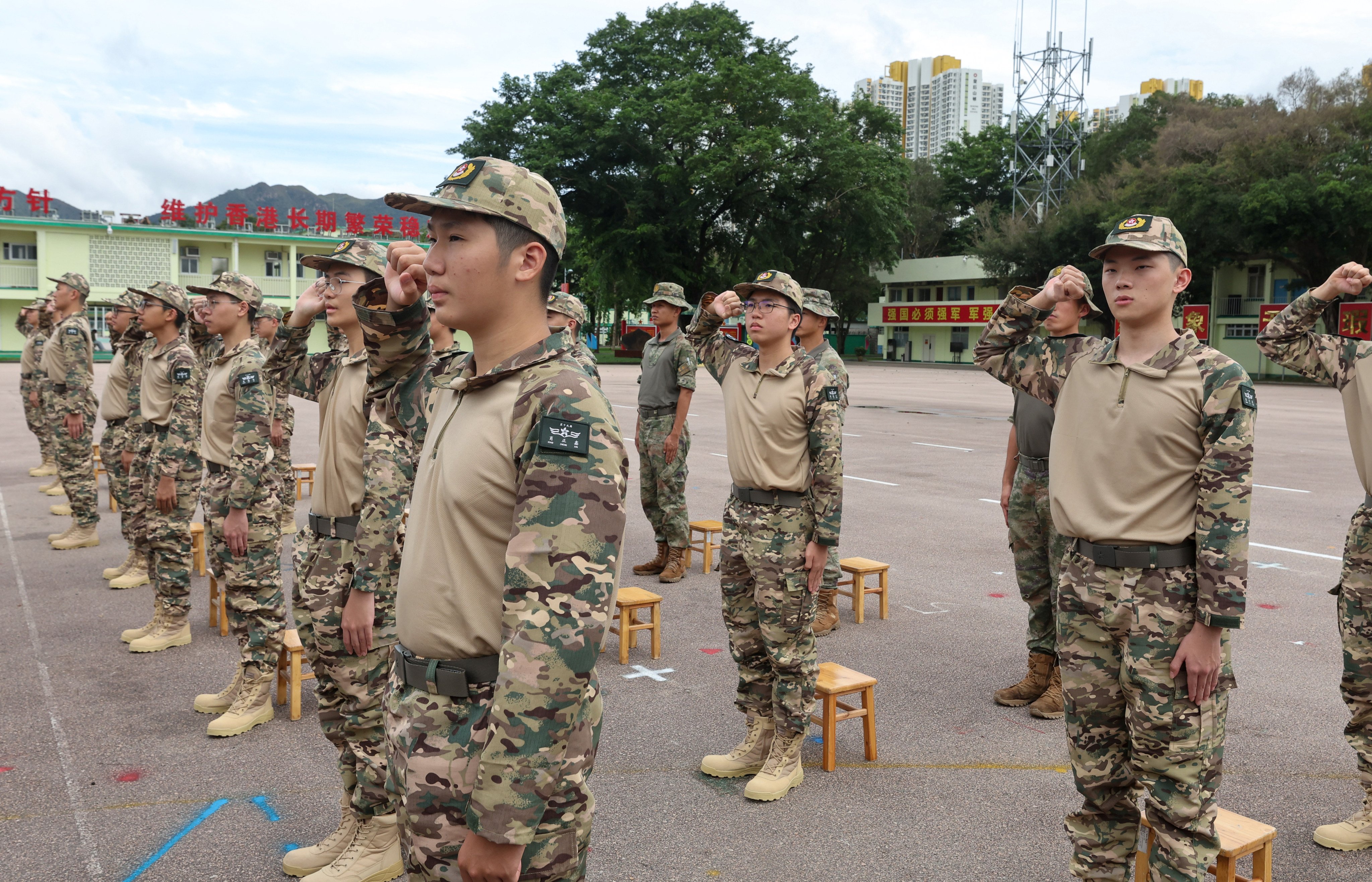 The camp is being held at the San Wai Barracks in Fanling. Photo: Edmond So