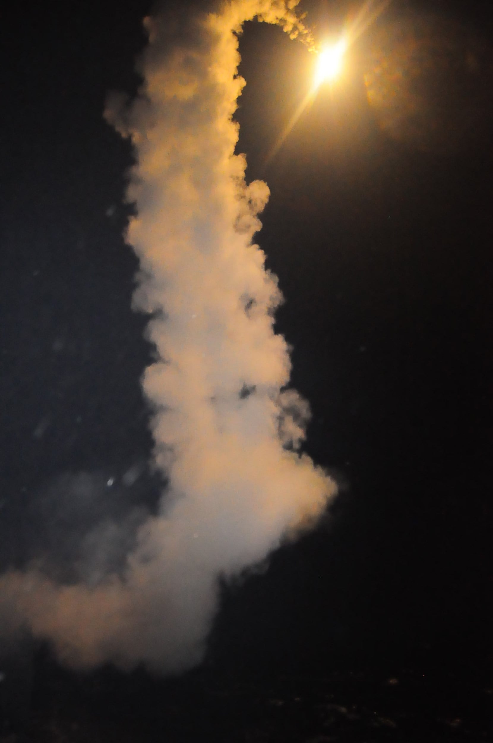 A South Korean Navy destroyer launching a missile at South Korea’s east sea during a precision-strike missile exercise. Photo: AFP/South Korean Defence Ministry