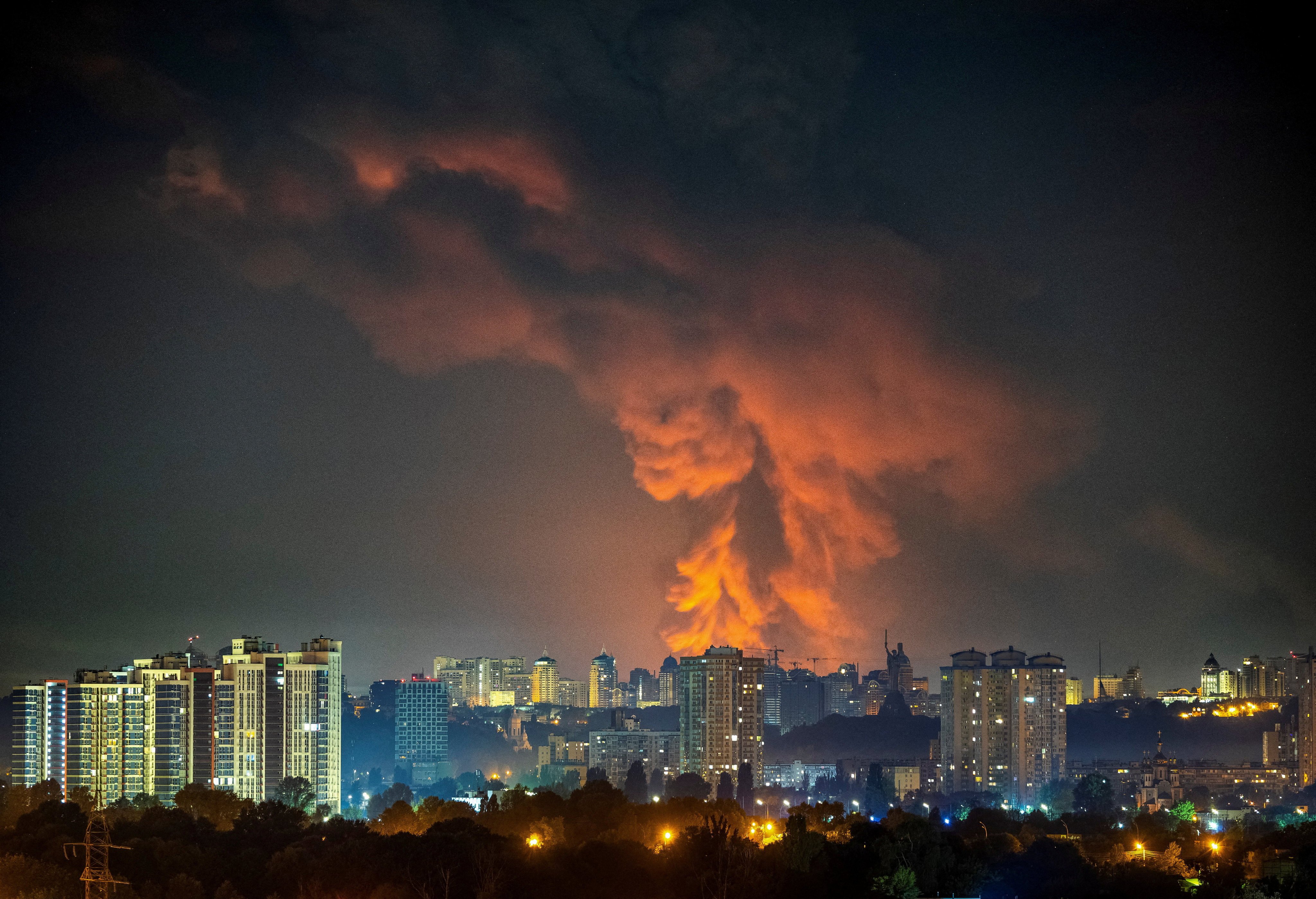 Kyiv during a Russian barrage. Photo: Reuters