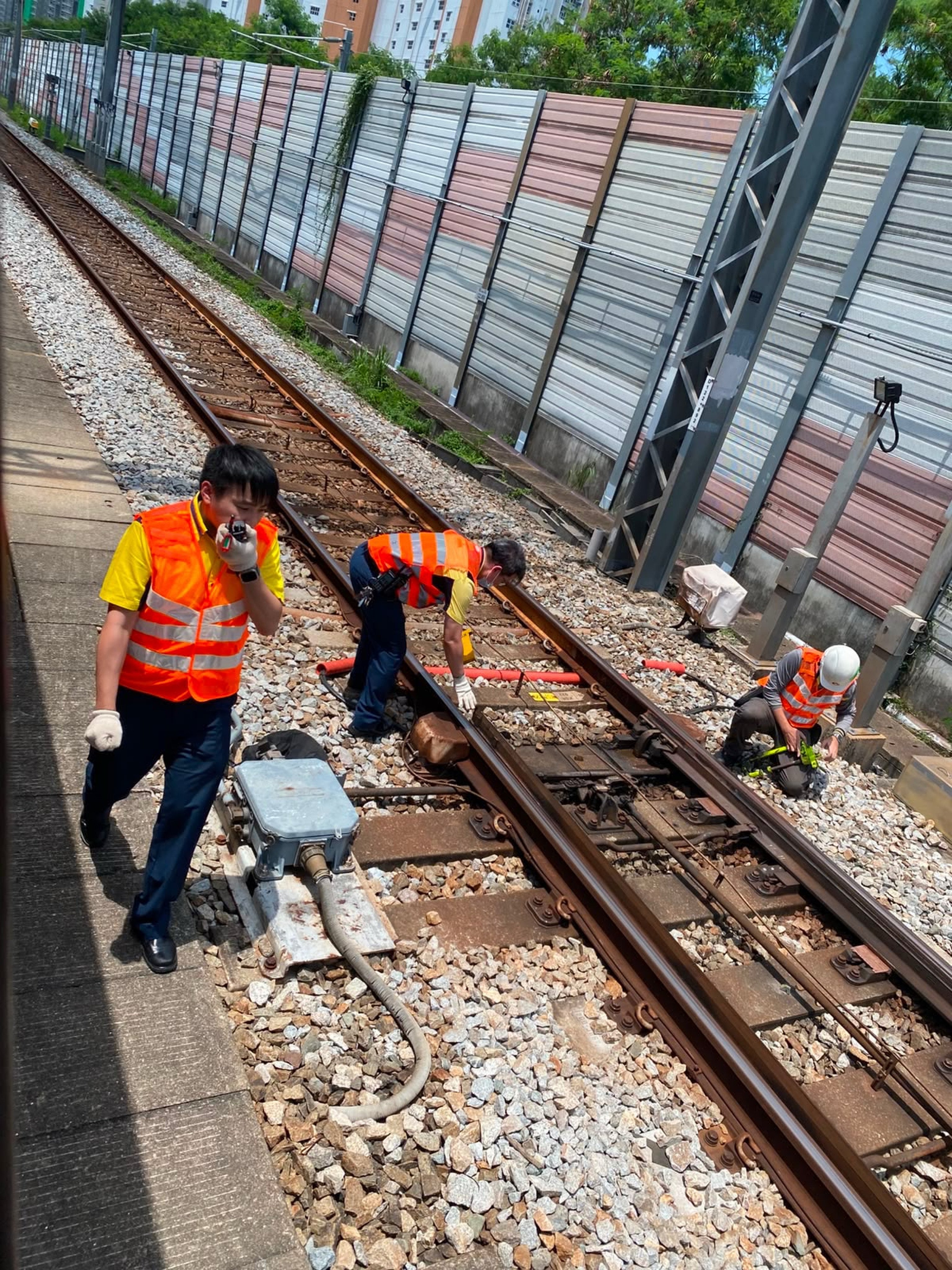 The MTR Corporation said it was repairing the faulty equipment near the tracks. Photo: Handout