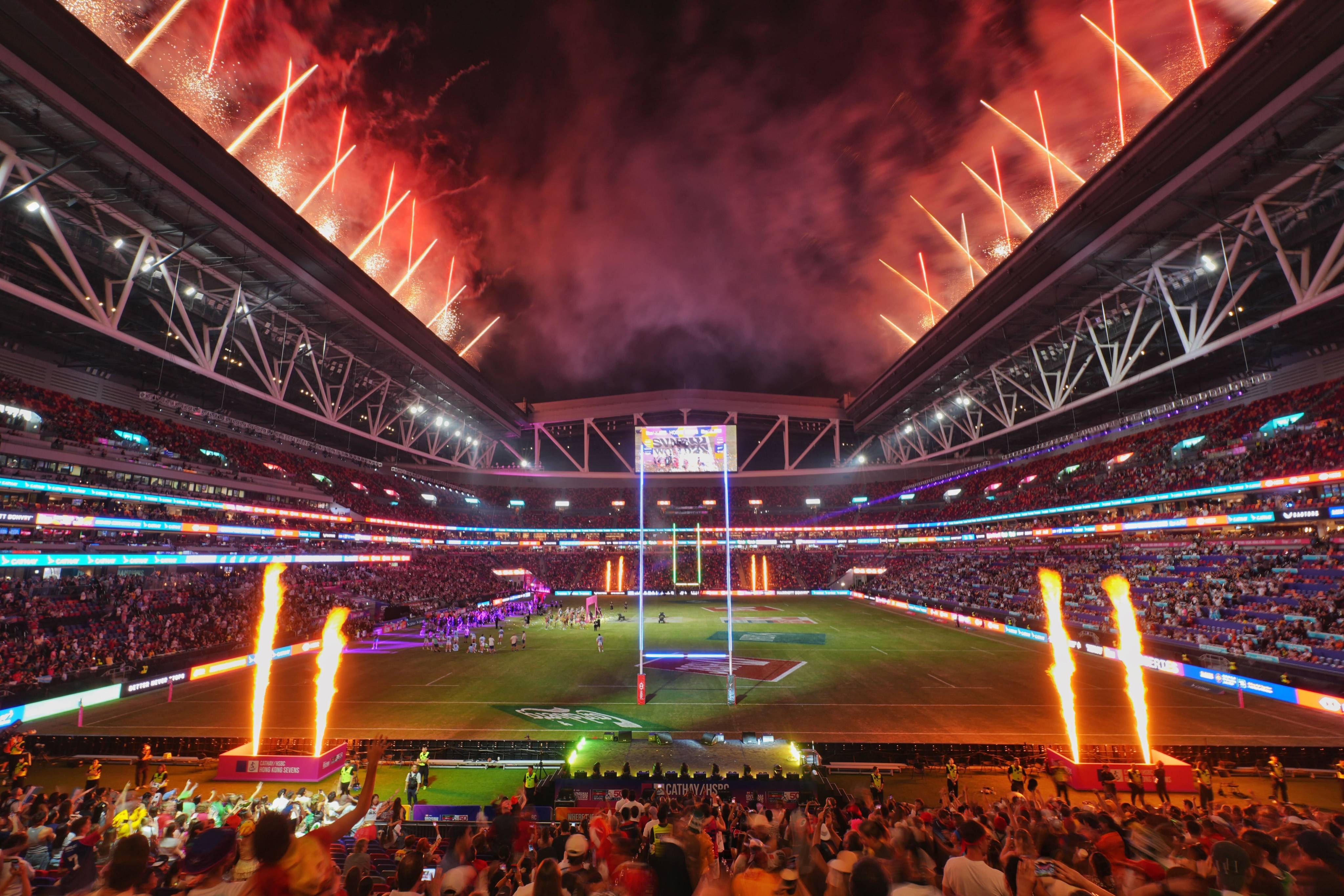 The fireworks display at this year’s Hong Kong Sevens. Photo: Elson Li