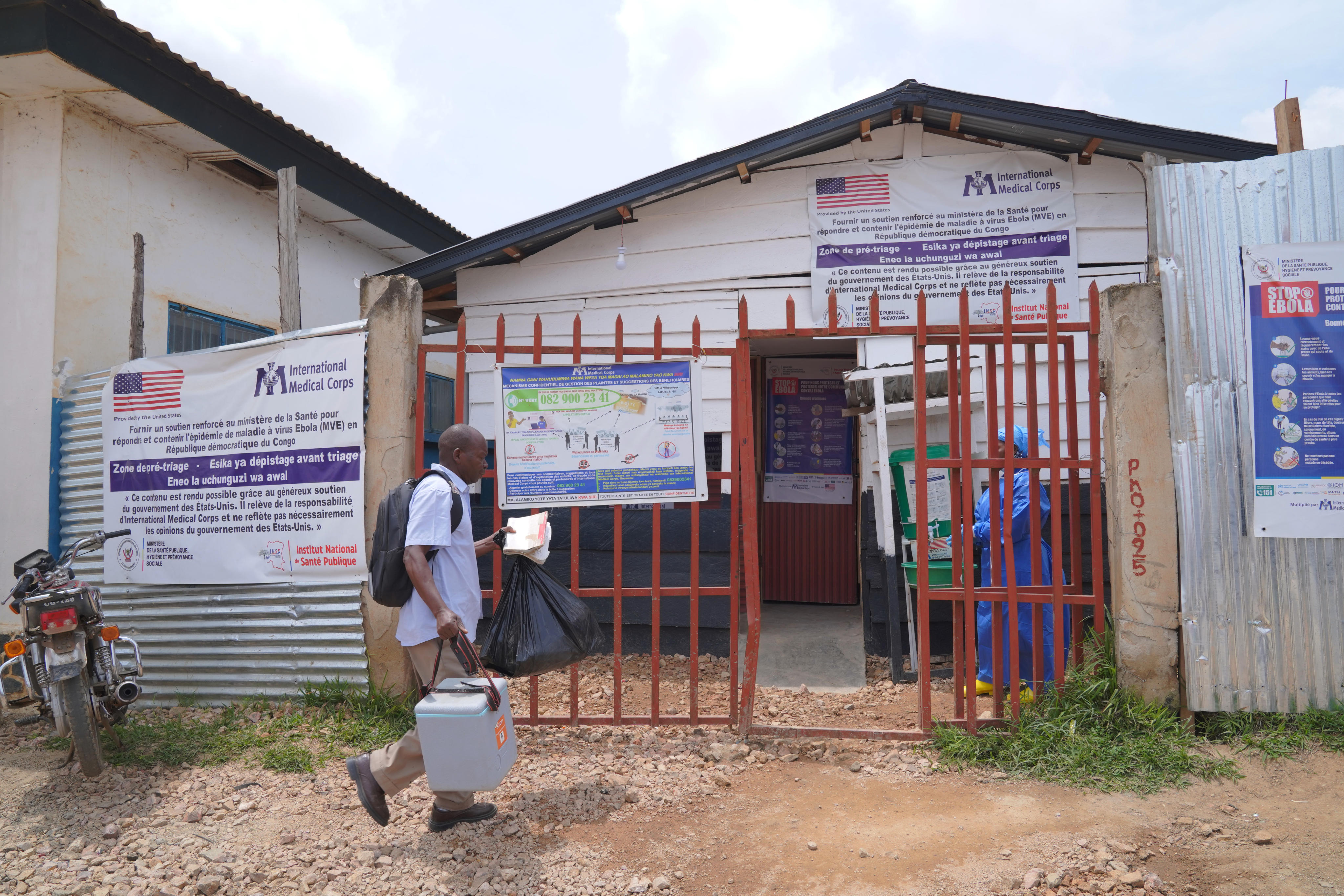 A man arrives at the treatment centre in Bunia General Hospital in Ituri, eastern Congo, on August 11. Photo: AP