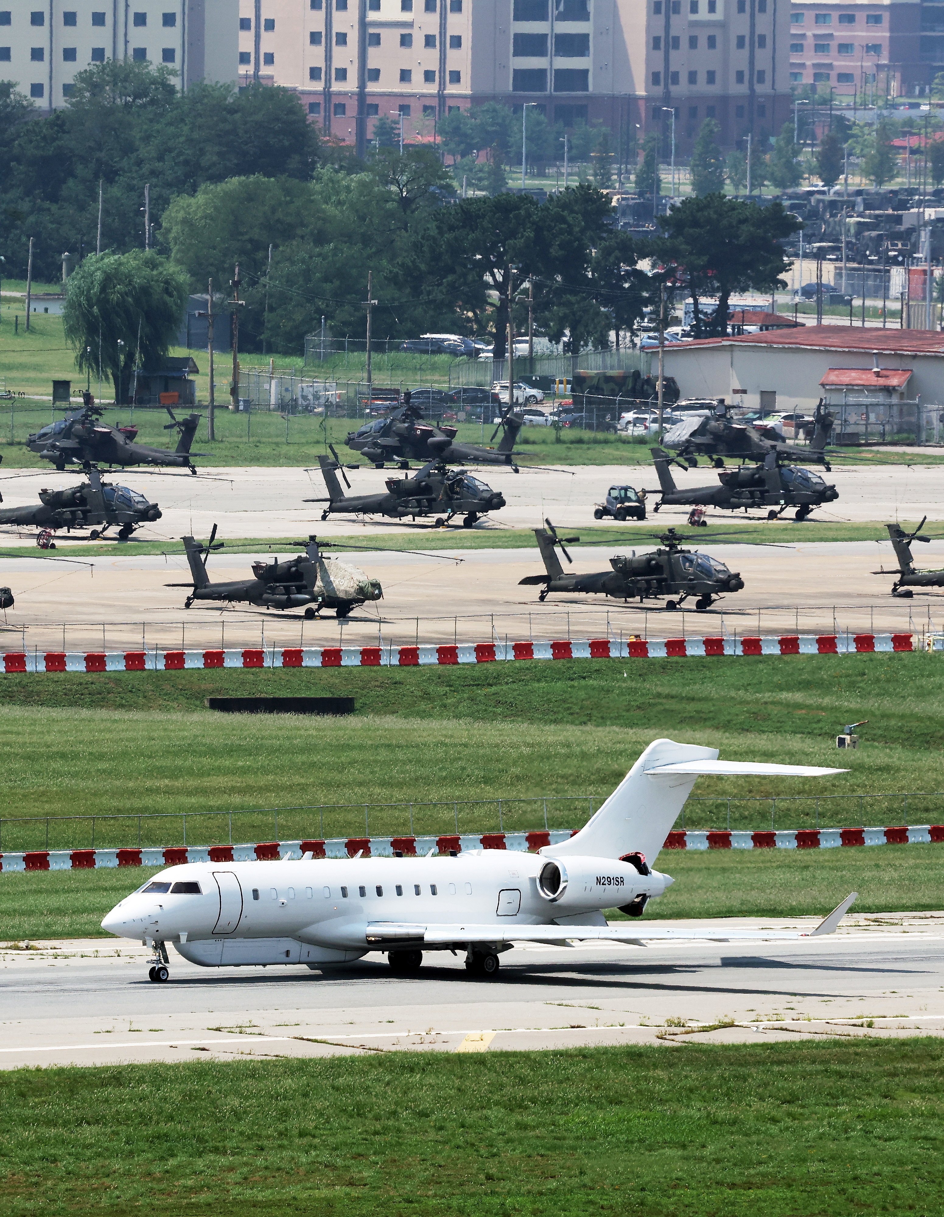 An Athena-R reconnaissance plane prepares to take off from US Army’s Camp Humphreys, near Pyeongtaek, on Tuesday. Photo: Yonhap/EPA