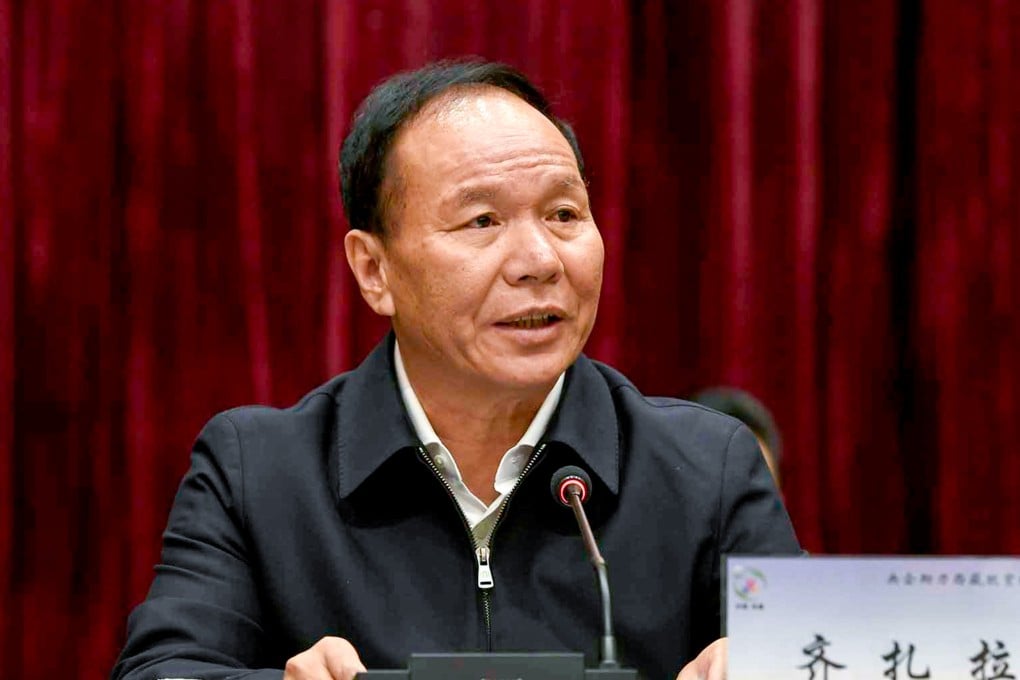 Qizhala is the latest senior figure involved in the Tibetan regional government to be placed under investigation. Photo: CCTV