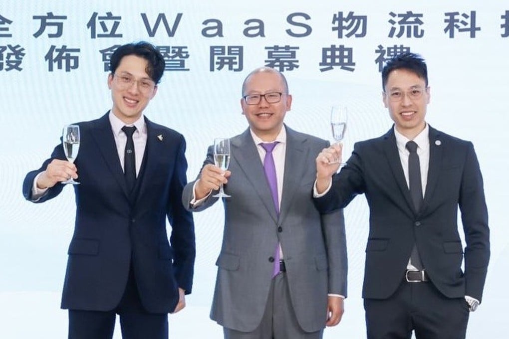 From left, NEXX CEO Oscar Hui, chairman Houston Huang and vice-chairman John Chan. The goal of the smart logistics technology platform is to provide flexible, cost-effective and scalable inventory storage solutions. Photo: Handout