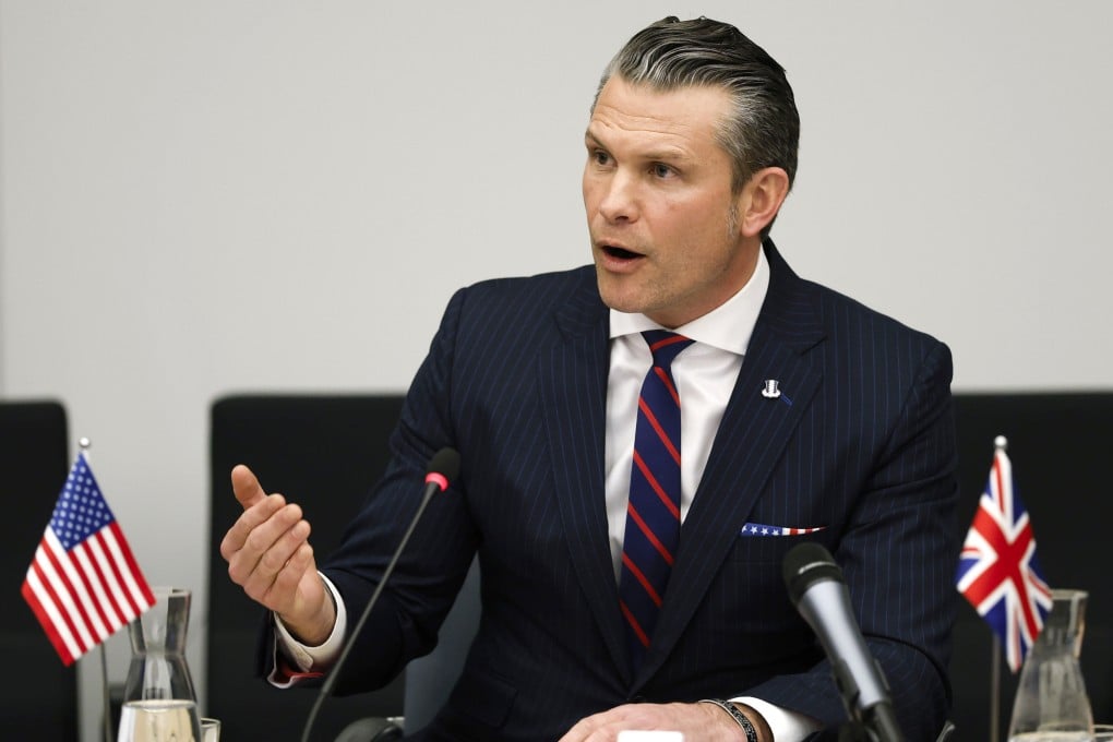 US Secretary of Defence Pete Hegseth speaks during a meeting of the Ukraine Defence Contact group at Nato headquarters in Brussels on February 12, 2025. Photo: AP