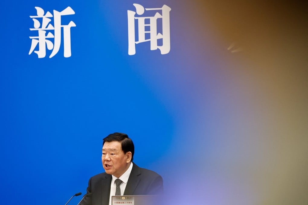 National People’s Congress spokesman Lou Qinjian said Chinese chatbot DeepSeek showcased the country’s “innovation and inclusivity” in technology development. Photo: Reuters
