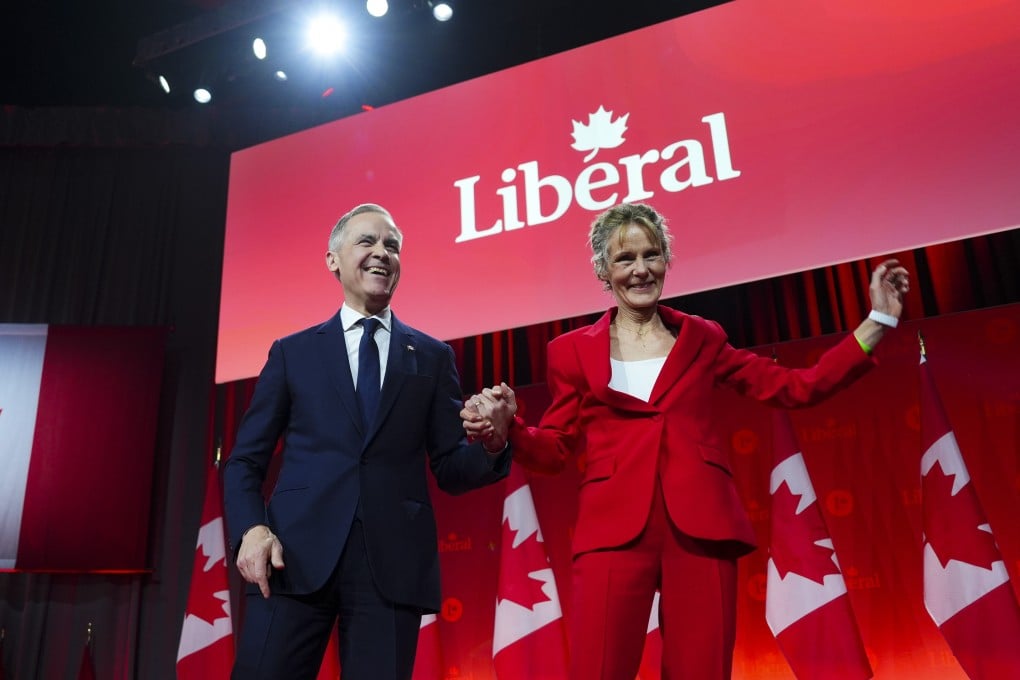 Liberal Party of Canada Leader Mark Carney and his wife Diana Fox Carney. Photo: The Canadian Press via AP