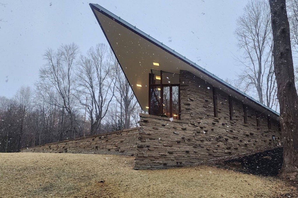 Architect Frank Lloyd Wright’s final project, RiverRock, was completed in Willoughby Hills, in the US state of Ohio, in February. The house was built to look “exactly the same” as in his 1959 blueprints for the site. Photo: Facebook/Sarah Dykstra