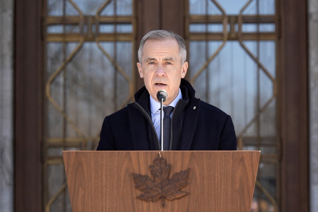 Canadian Prime Minister Mark Carney at Rideau Hall in Ottawa, where he asked the Governor General to dissolve parliament and call an election on Sunday. Photo: The Canadian Press via AP