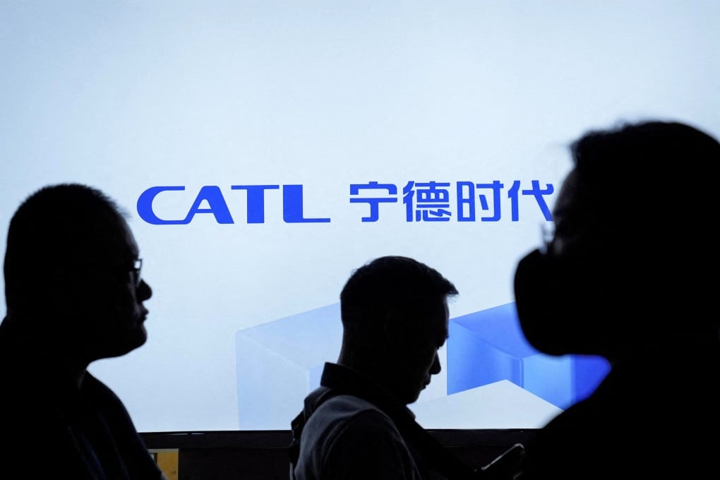 A logo of the battery manufacturer Contemporary Amperex Technology Limited (CATL) at the Auto Shanghai show on April 18, 2023. Photo: Reuters