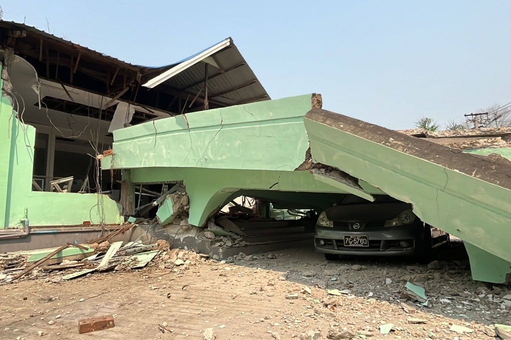 The quake-damaged emergency department of a hospital in Naypyidaw, capital of Myanmar, on March 28. Photo: AFP