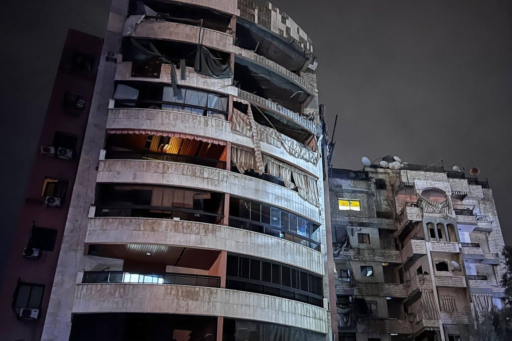 A damaged building after an Israeli strike in southern Beirut. Photo: AFP