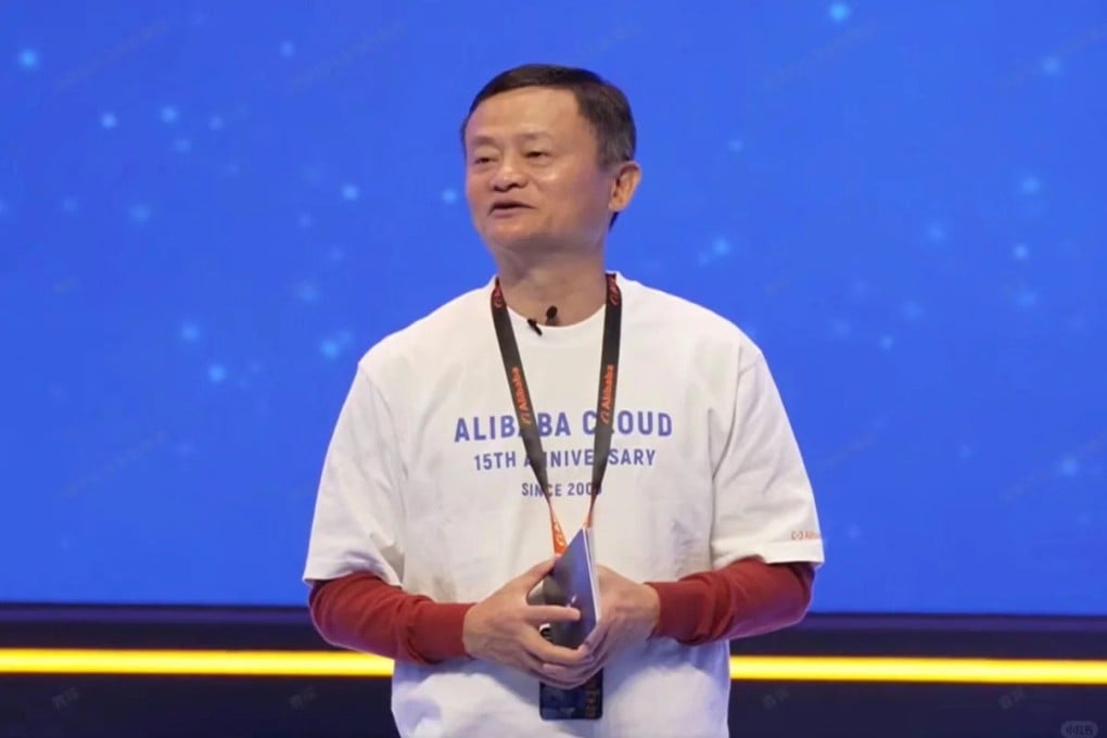 Alibaba founder Jack Ma speaks about the significance of AI during his visit to Alibaba Cloud on Thursday. Credit: Handout