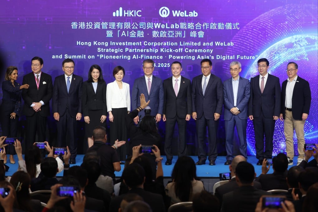 Hong Kong Investment Corporation and WeLab signed a strategic partnership on Thursday. Photo: Edmond So