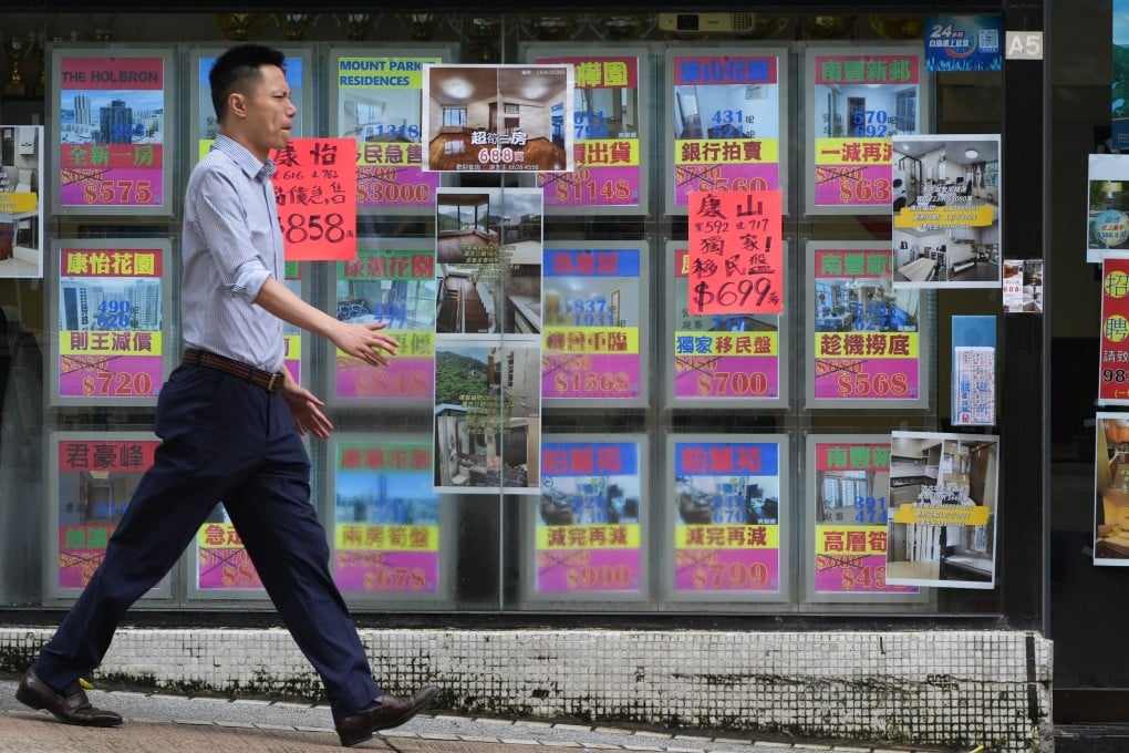Outside a real estate agency in Tai Koo, Hong Kong. Photo: Eugene Lee