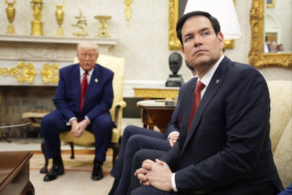 Secretary of State Marco Rubio, right, and US President Donald Trump in the Oval Office of the White House in Washington. Photo: Abaca Press / TNS