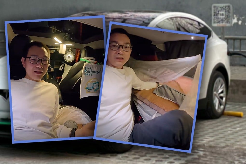 A programmer in China has lived in his car for four years, despite owning a spacious house in his hometown. Photo: SCMP composite/Shutterstock/Douyin
