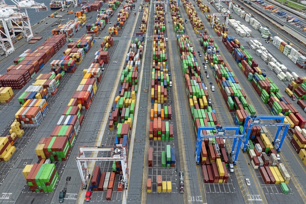 Shipping containers are stacked at the Port of Baltimore in the US state of Maryland on April 10. US President Donald Trump’s 10 per cent tariff for almost all countries except China will likely remain in place going forward, his top economic advisor Kevin Hassett said. Photo: AFP