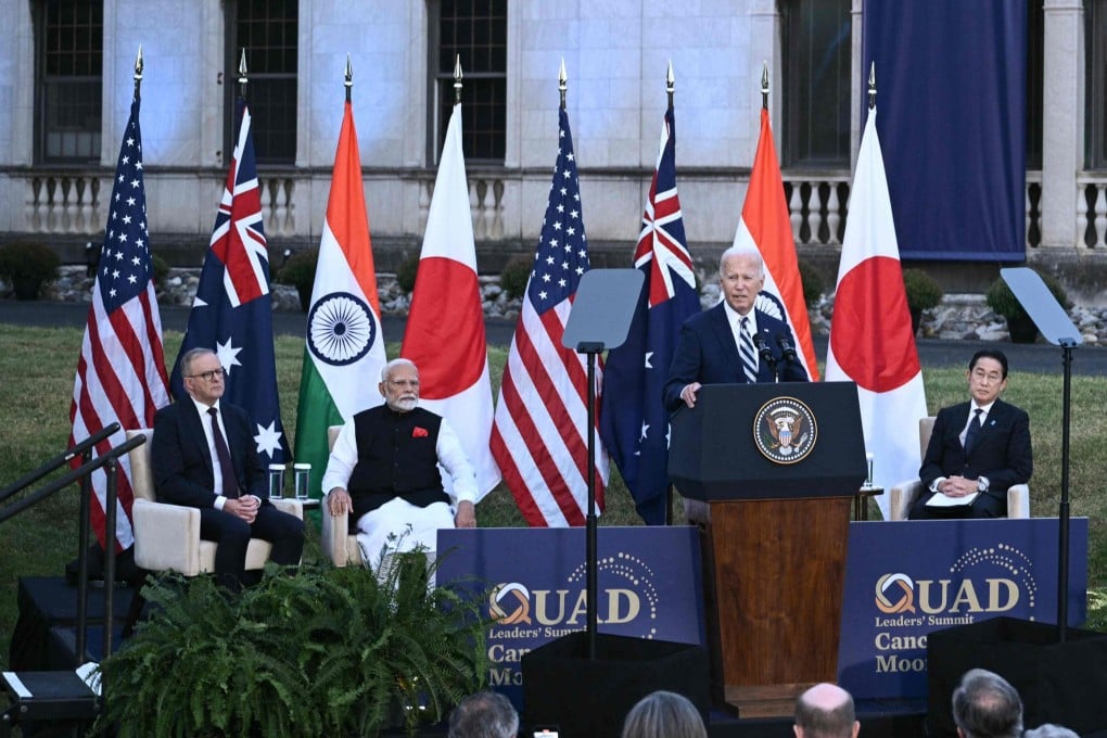 Leaders from the US, Japan, India and Australia meet at a Quadrilateral summit in Delaware last year. Photo: AFP