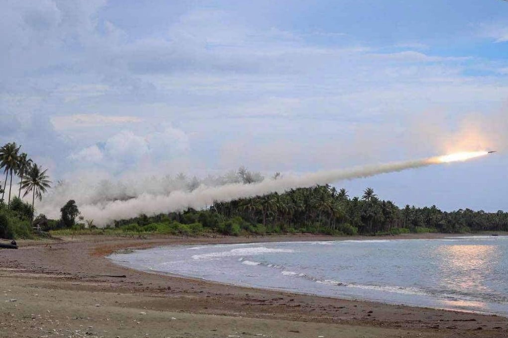US troops fire Himars rockets during a counter-landing and live fire exercise in Rizal on Monday. Photo: Public Affairs Office of the Armed Forces of the Philippines