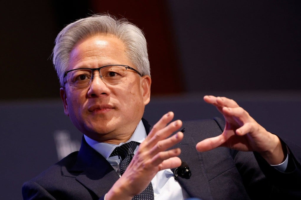 Nvidia president and CEO Jensen Huang speaks at a forum in Washington on Wednesday. Photo: Getty Images via AFP