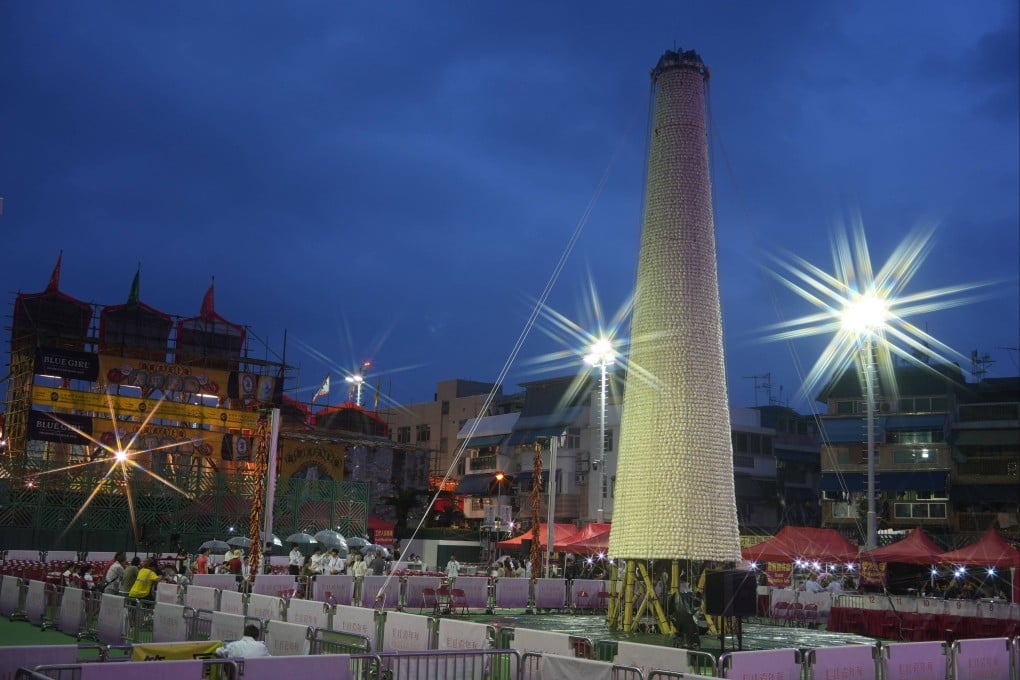 The scene is set ahead of the iconic annual bun-scrambling competition final in Chueng Chau. Photo: Eugene Lee