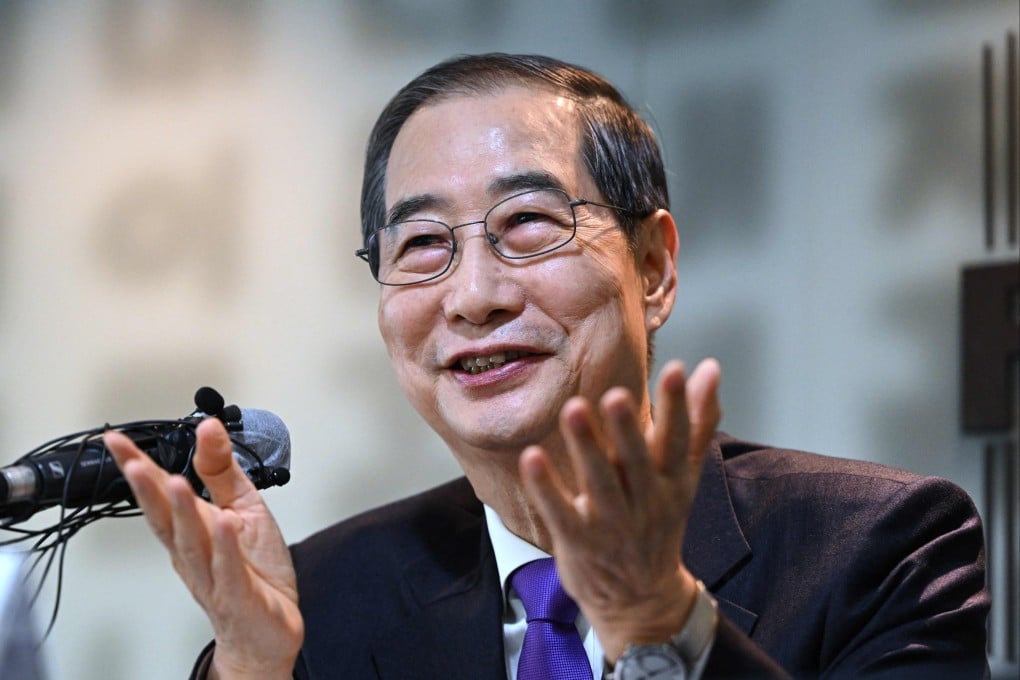Han Duck-soo’s approval rating is in the single digits. Photo: AFP
