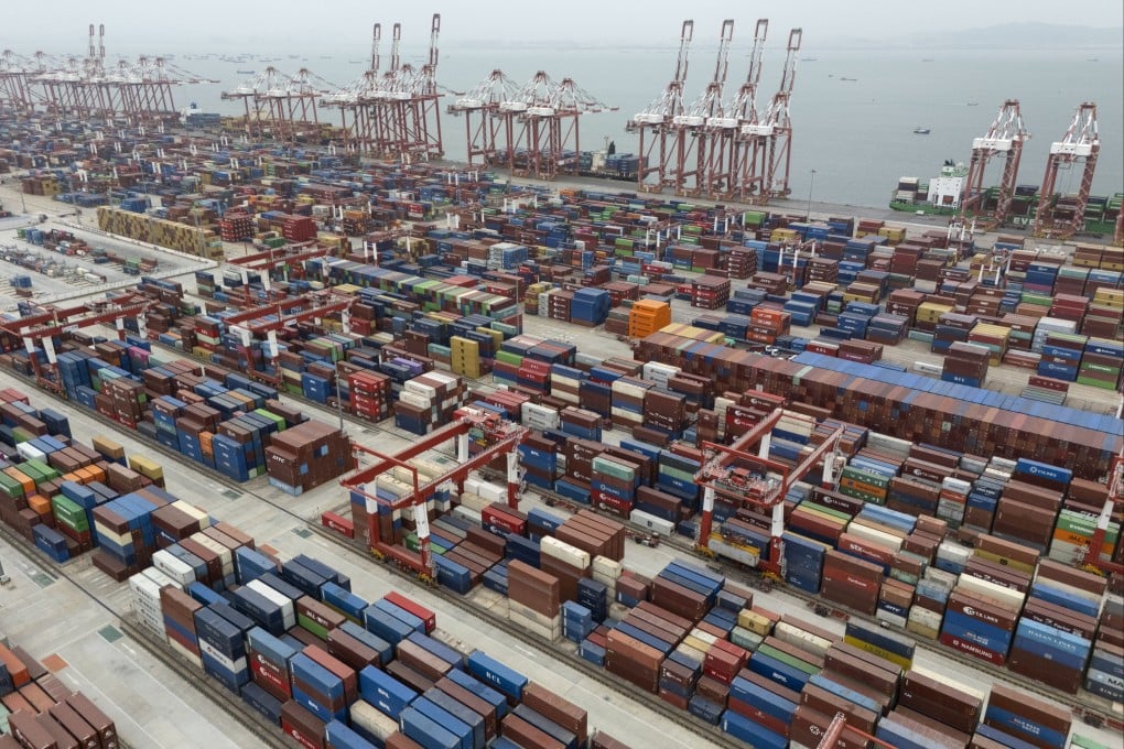 Shipping containers at the Port of Guangzhou in Guangdong province on April 17. Photo: AP